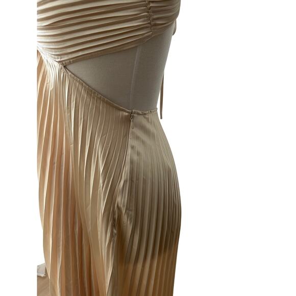 ALC Moira Satin Pleated Maxi Dress US 6 - Picture 12 of 14